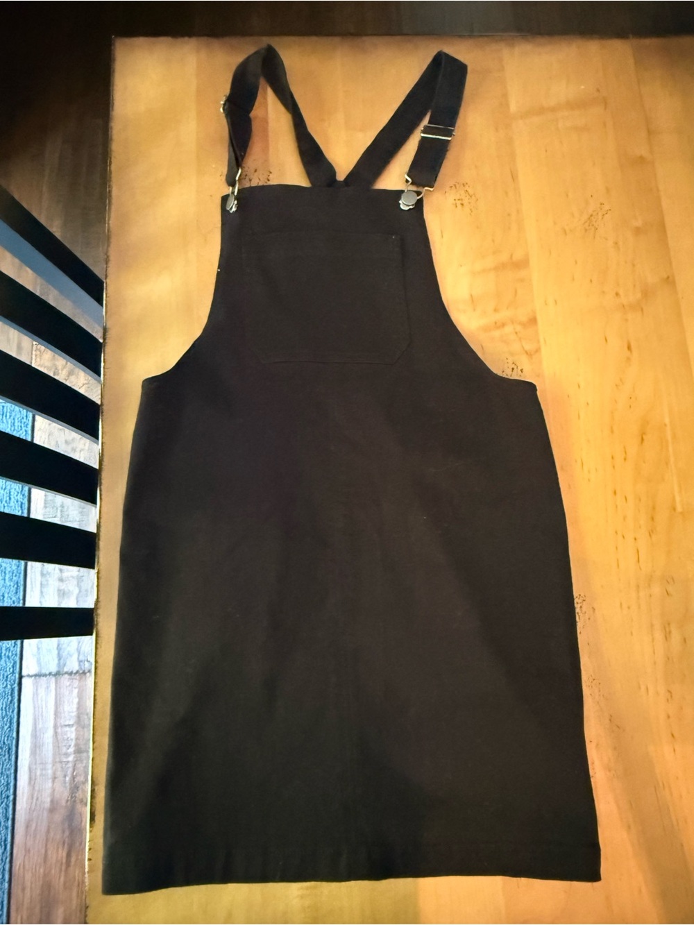 wild fable Black Pinafore Overall Dress with Front Pocket